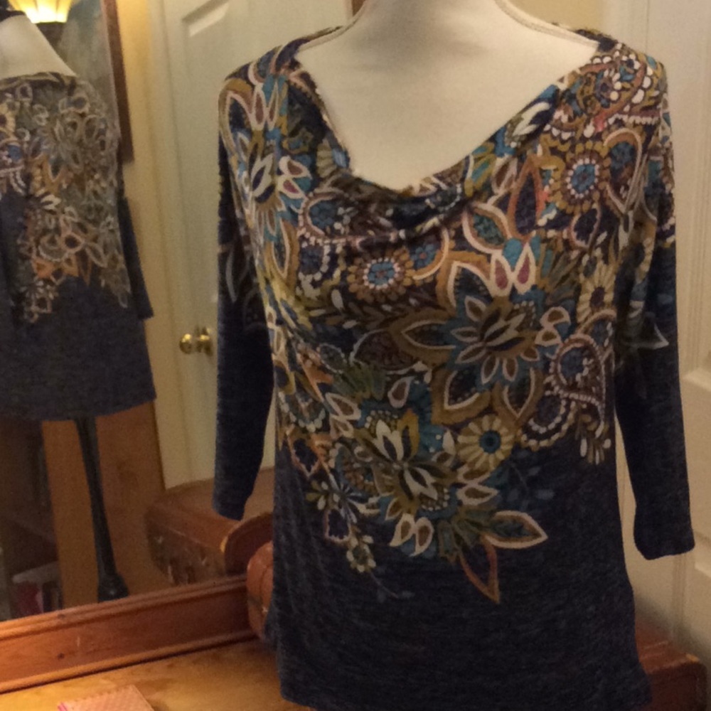 Anthropologie Postmark cowl neck paisley top
